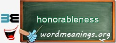 WordMeaning blackboard for honorableness